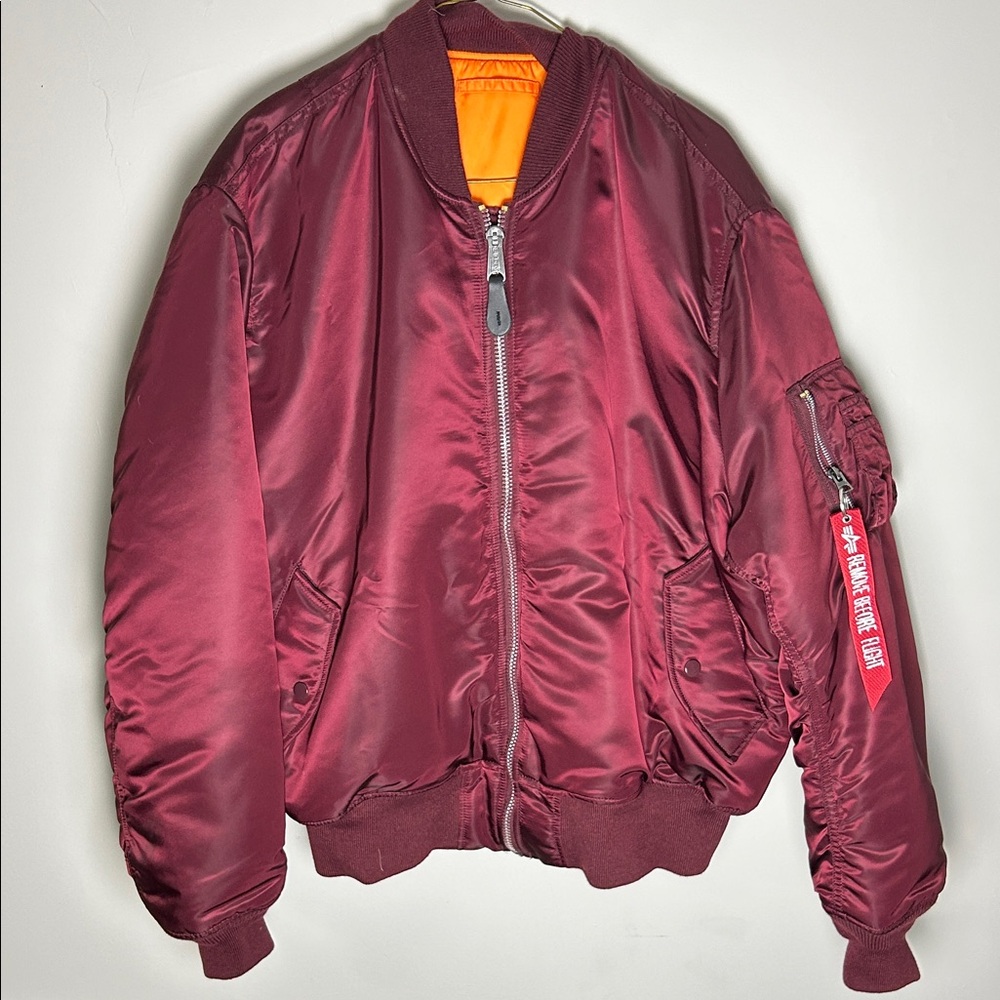 Men's Alpha Industries MA-1  Burgundy Bomber Jacket